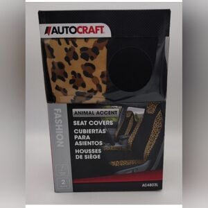 Black Seat Covers With Animal Print Accent New